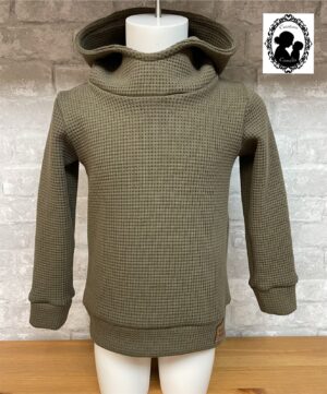 Hoodie gaufré kaki