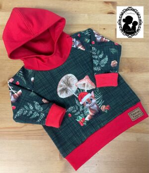 Hoodie renardeau de Noël vert sapin