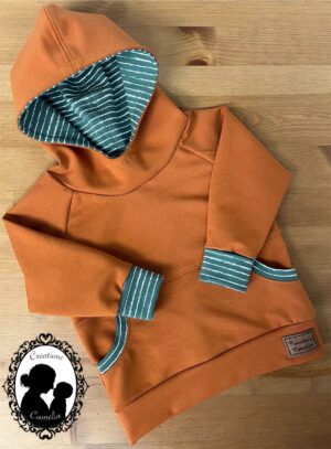 Hoodie érable et rayures sauges