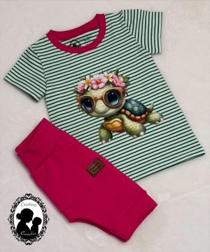 Ensemble court tortue fleurie