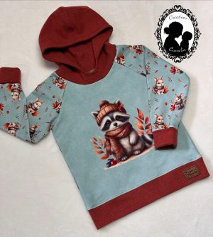 Hoodie raton d'automne menthe/terra